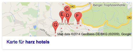 Karte: Harz-Hotels in Bad Grund